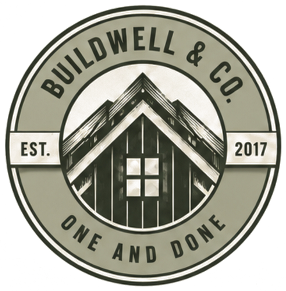 Buildwell & Co badge — established 2017, One and Done